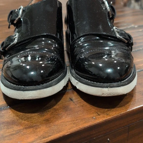 The Office Of Angela Scott Mr. Sterling Monk Strap Patent Shoes Oxford 38.5